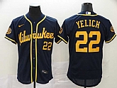 Brewers 22 Christian Yelich Navy Nike 2020 Flexbase Jersey,baseball caps,new era cap wholesale,wholesale hats